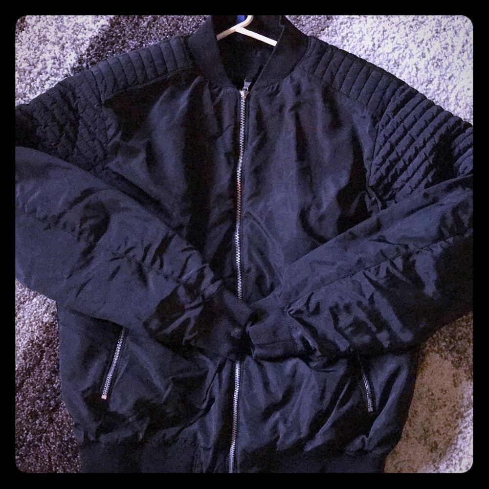Large Black Bomber Jacket from H&M
